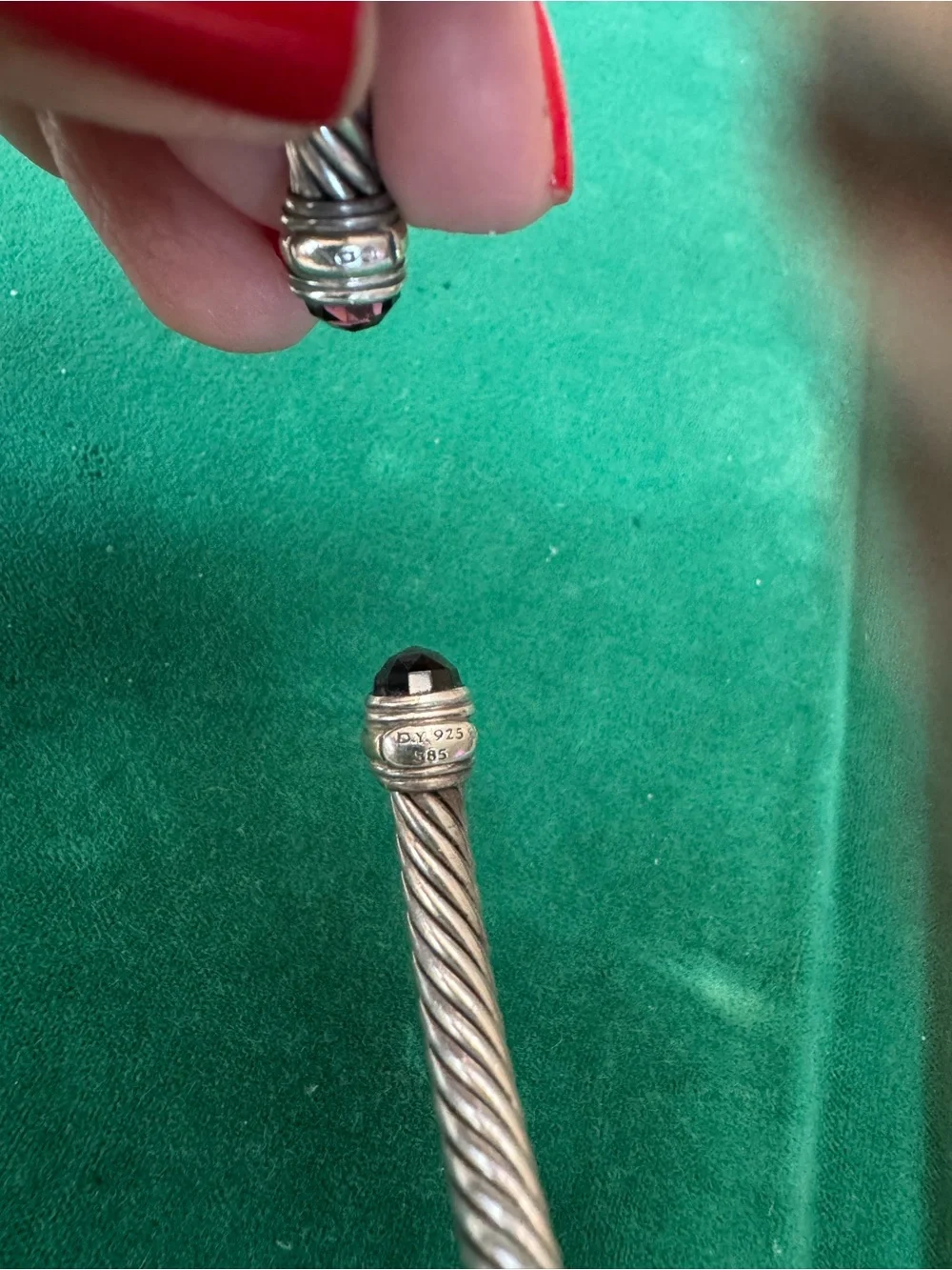 David Yurman Sterling Silver and 14kt Amethyst Bracelet